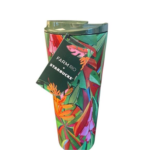 Starbucks x Farm Rio Travel Mug, NEW! Collectors, Tropical Limited Edition - Picture 1 of 3